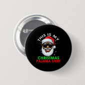 Afroamerikanischer Weihnachtsmann Weihnachts-Pyjam Button (Vorne & Hinten)