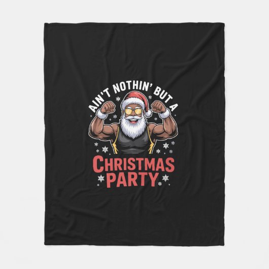 Afroamerikanischer Weihnachtsmann Weihnachts-Pyjam Fleecedecke (Vorderseite)