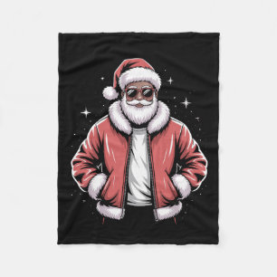 Afroamerikanischer Weihnachtsmann Weihnachts-Pyjam Fleecedecke