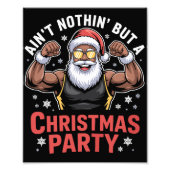 Afroamerikanischer Weihnachtsmann Weihnachts-Pyjam Fotodruck (Vorne)