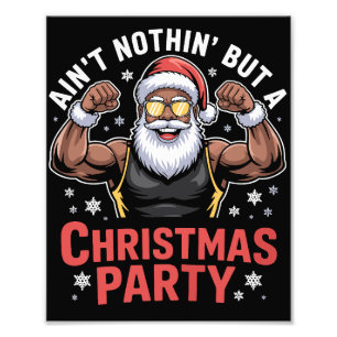 Afroamerikanischer Weihnachtsmann Weihnachts-Pyjam Fotodruck