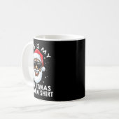 Afroamerikanischer Weihnachtsmann Weihnachts-Pyjam Kaffeetasse (Vorderseite Links)