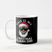 Afroamerikanischer Weihnachtsmann Weihnachts-Pyjam Kaffeetasse (Links)
