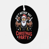 Afroamerikanischer Weihnachtsmann Weihnachts-Pyjam Ornament Aus Metall (Vorderseite links)