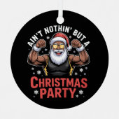 Afroamerikanischer Weihnachtsmann Weihnachts-Pyjam Ornament Aus Metall (Vorderseite)