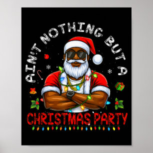 Afroamerikanischer Weihnachtsmann Weihnachts-Pyjam Poster