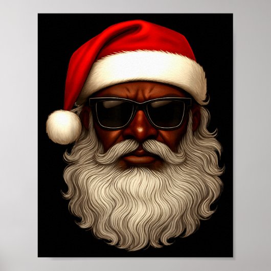 Afroamerikanischer Weihnachtsmann Weihnachts-Pyjam Poster (Vorne)