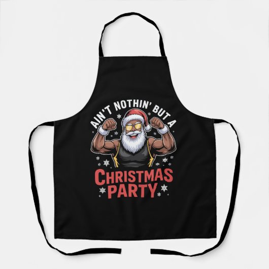 Afroamerikanischer Weihnachtsmann Weihnachts-Pyjam Schürze (Vorderseite)