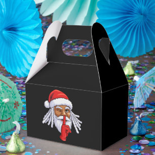 Afroamerikanischer Weihnachtsmann Weihnachtsfeier Geschenkschachtel