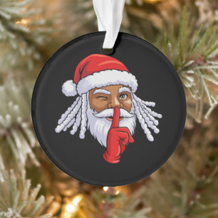 Afroamerikanischer Weihnachtsmann Weihnachtsfeier  Ornament
