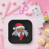 Afroamerikanischer Weihnachtsmann Weihnachtsfeier  Pappteller (Party)