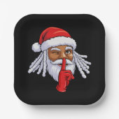 Afroamerikanischer Weihnachtsmann Weihnachtsfeier  Pappteller (Vorderseite)