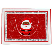 Afroamerikanischer Weihnachtsmann - Weihnachtsrot Große Geschenktüte (Vorderseite)