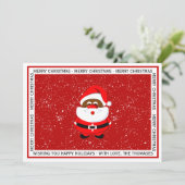 Afroamerikanischer Weihnachtsmann - Weihnachtsrote Feiertagskarte (Stehend Vorderseite)
