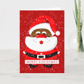 Afroamerikanischer Weihnachtsmann - Weihnachtsrote Feiertagskarte (Vorderseite)