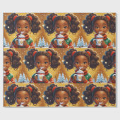 Afroamerikanischer Weihnachtsschokolade Geschenkpapier (Flach)