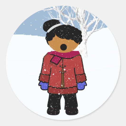 Afroamerikanischer Weihnachtssticker Runder Aufkleber (Vorderseite)