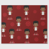 Afroamerikanischer Weihnachtswrapping Paper Geschenkpapier (Flach)