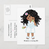 Afroamerikanischer Wellness-Center Sleepover Gebur Postkarte (Vorne/Hinten)