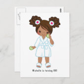 Afroamerikanischer Wellness-Center Sleepover Gebur Postkarte (Vorne/Hinten)