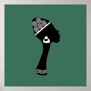 afroamerikanisches abstraktes Frauenporträt Poster