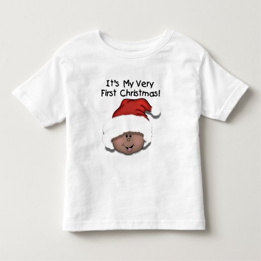 Afroamerikanisches Baby 1. Weihnachten Kleinkind T-shirt (Vorderseite)