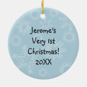 Afroamerikanisches Baby 1. Weihnachtsdekoration Keramik Ornament (Hinten)