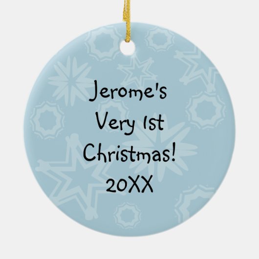 Afroamerikanisches Baby 1. Weihnachtsdekoration Keramik Ornament (Hinten)