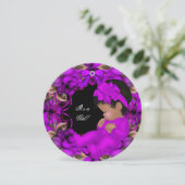 Afroamerikanisches Baby-Duschmädchen Lila Rose R3 Einladung (Stehend Vorderseite)