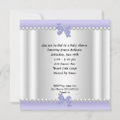 Afroamerikanisches Baby-Duschmädchen Lila Zebra Einladung (Rückseite)