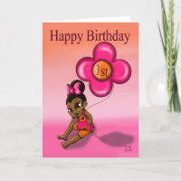 Afroamerikanisches Baby Girl 1. Geburtstag