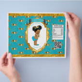 Afroamerikanisches Baby Girl Aquamarin Gold Chip B Flyer (Hand)