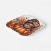 Afroamerikanisches Baby-Girl Autumn Pumpkin Pappteller (Gewinkelt)