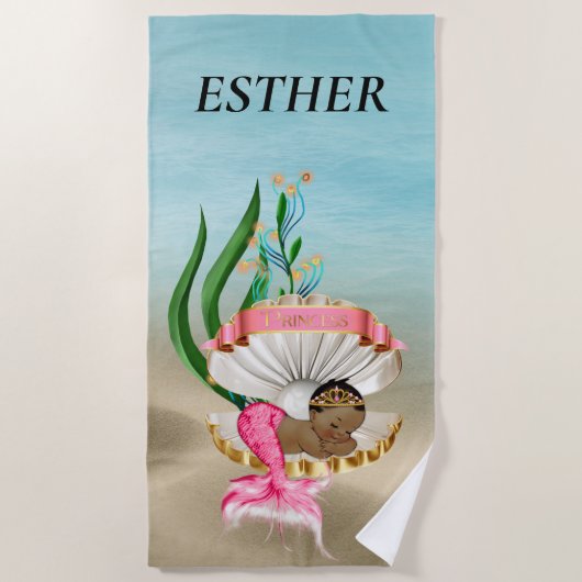 Afroamerikanisches Baby Girl Beach Handtuch (Vorderseite)