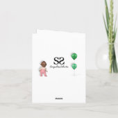 Afroamerikanisches Baby Girl - Es ist eine Girl Ca Ankündigung (Rückseite)