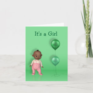 Afroamerikanisches Baby Girl - Es ist eine Girl Ca Ankündigung