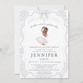 Afroamerikanisches Baby-Girl-Taufe Einladung (Vorderseite)