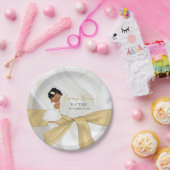 Afroamerikanisches Baby-Girl-Taufe Pappteller (Party)