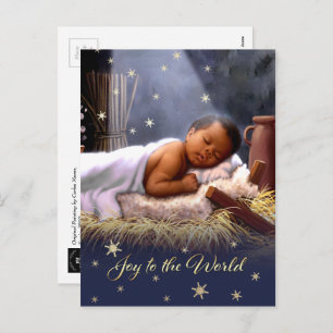 Afroamerikanisches Baby Jesus Weihnachtspostkarten Feiertagspostkarte