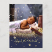 Afroamerikanisches Baby Jesus Weihnachtspostkarten Feiertagspostkarte (Vorderseite)