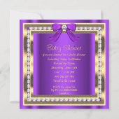 Afroamerikanisches Baby Shower Girl Lila Diamond Einladung (Rückseite)