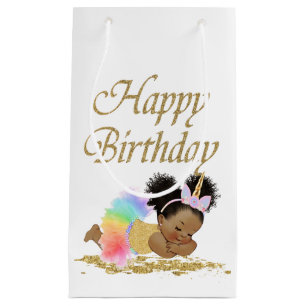 Afroamerikanisches Baby Unicorn Geschenktasche Kleine Geschenktüte