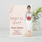 Afroamerikanisches Brautparty Einladung (Stehend Vorderseite)