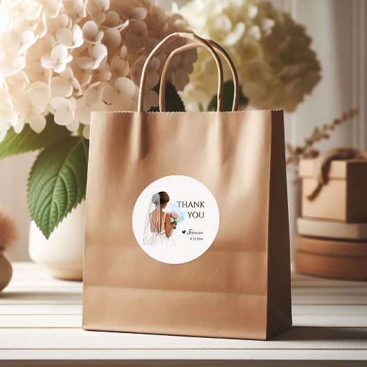 Afroamerikanisches Brautparty Herz Runder Aufkleber