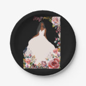 Afroamerikanisches Brautparty-Papierplatte Pappteller (Vorderseite)