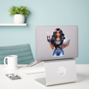 Afroamerikanisches Crafting-Queen-Branding-Design Aufkleber