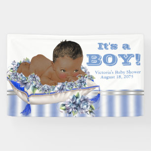 Afroamerikanisches Jungen-Baby-Party-Banner Banner