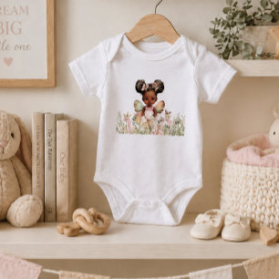 Afroamerikanisches kleines Mädchen Fee Baby Strampler