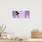 Afroamerikanisches Lavendel-Gray-Baby-Duschmädchen Poster (Küche)