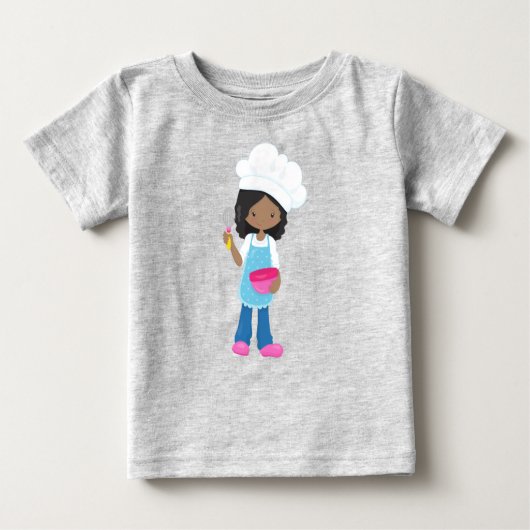 Afroamerikanisches Mädchen, Backen, Bäcker, Kondit Baby T-shirt (Vorderseite)